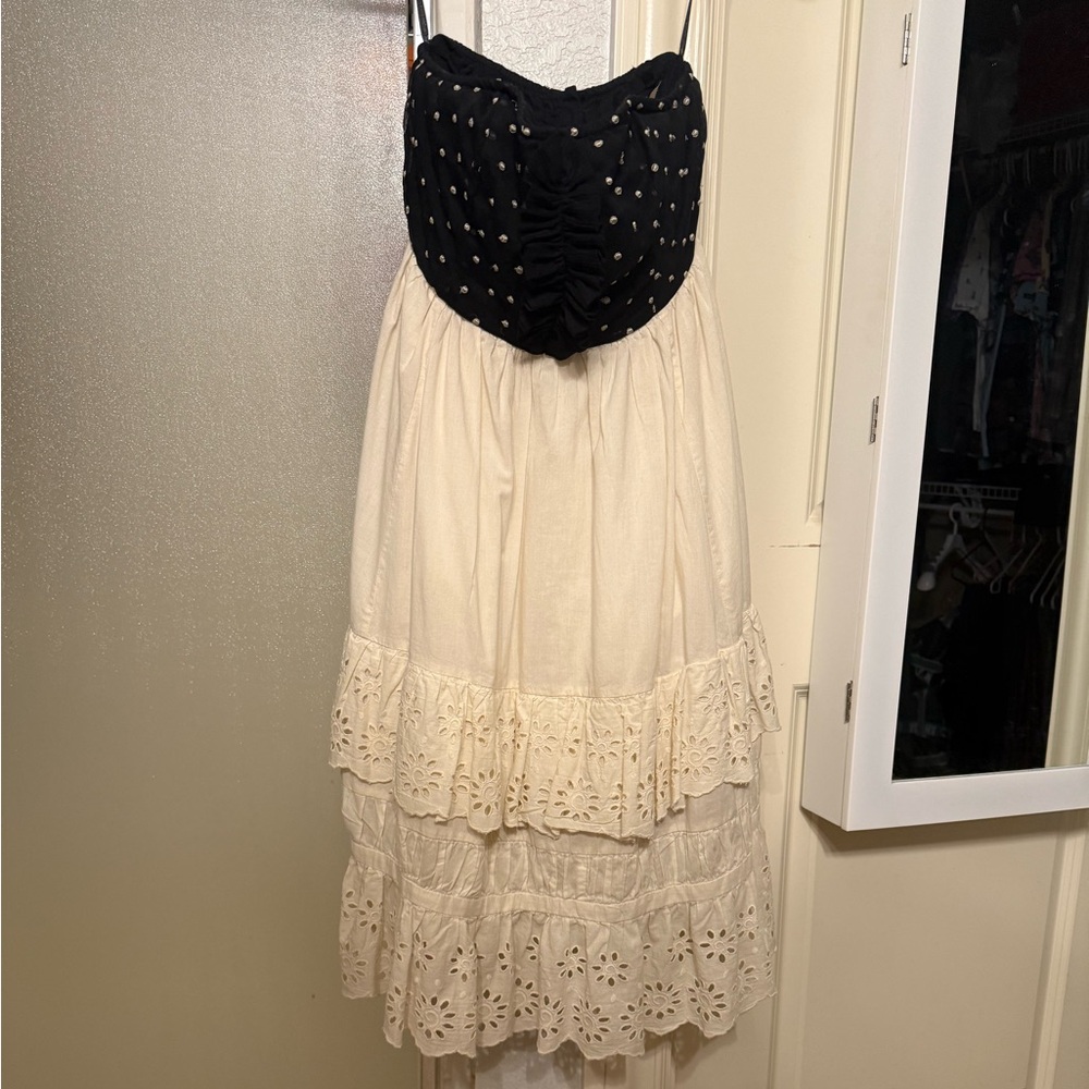 Anthropology - ZaharaLe - Black and White semi-formal boho Dress - size small